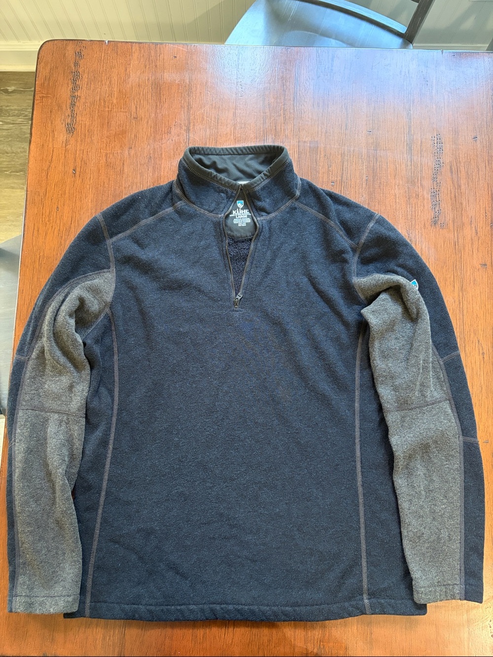 Kuhl Men's Black and Gray Zip Pullover Sweater